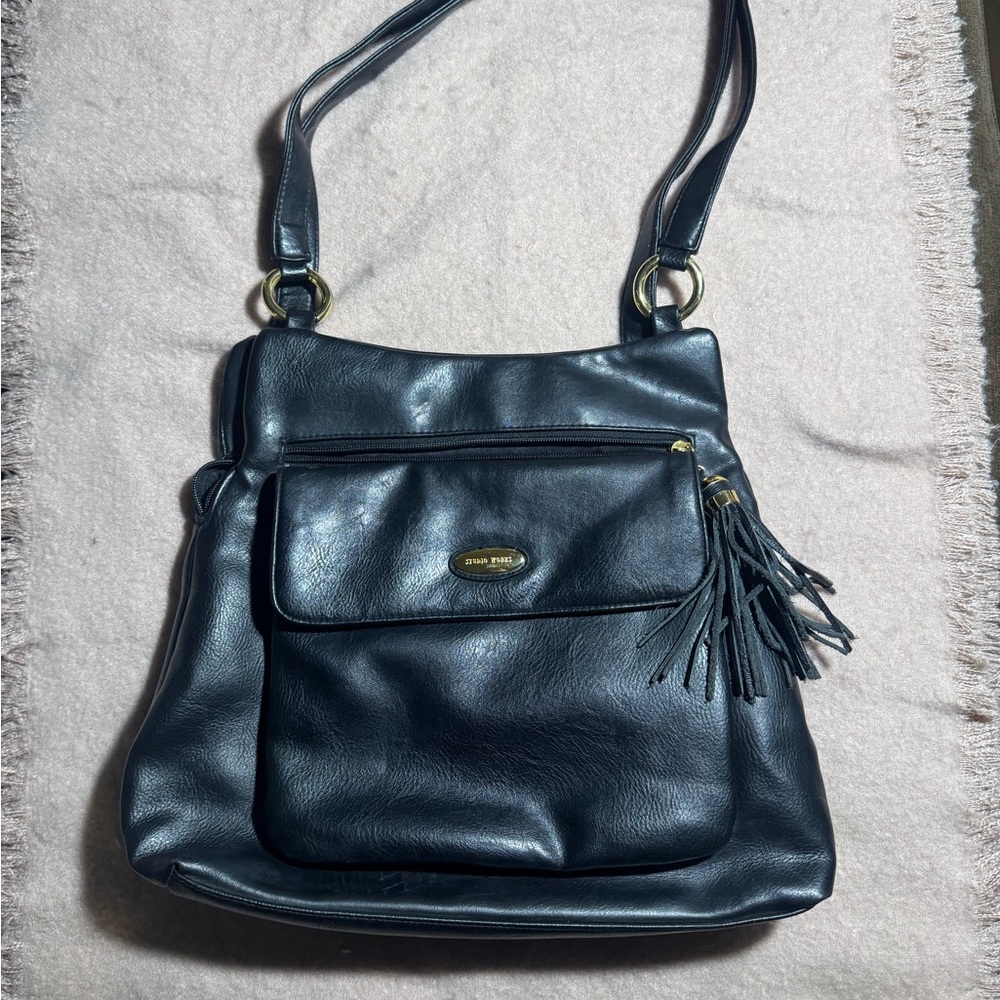 Studio Works Black Leather Shoulder Bag